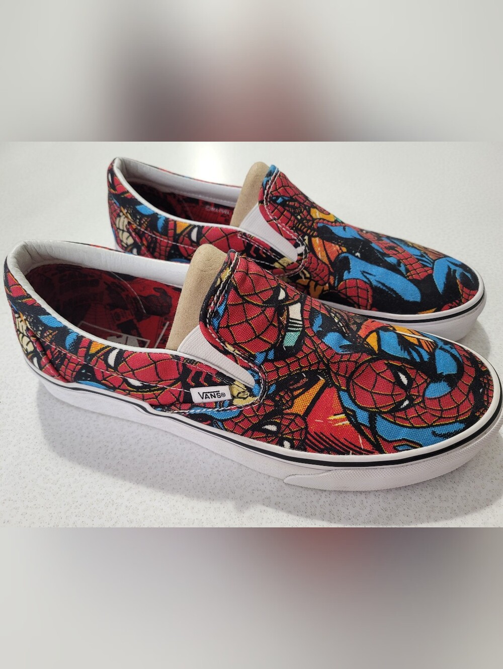 VANS x Marvel Spiderman Slip-On Shoes Men Red/Blue/White Men 9 Women 10.5